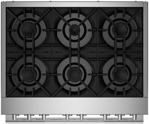 JennAir - 36 in. Wide 6 Burner RISE 5.1 Cu. Ft. Self-Cleaning Freestanding Dual Fuel Convection Range - Stainless Steel