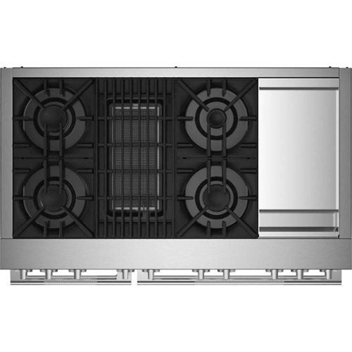 JennAir - 48 in. Wide 6 Burner RISE 6.3 Cu. Ft. Self-Cleaning Freestanding Dual Fuel Convection Range - Stainless Steel