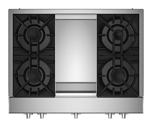 JennAir - 36 in. Wide 4 Burner RISE Built-In Gas Cooktop - Stainless Steel