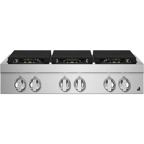 JennAir - 36 in. Wide 6 Burner NOIR Built-In Gas Cooktop - Stainless Steel