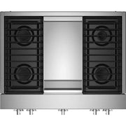 JennAir - 36 in. Wide 4 Burner NOIR Built-In Gas Cooktop with Griddle - Stainless Steel