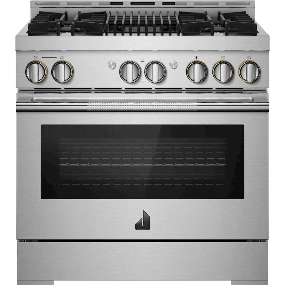 JennAir - 36 in. Wide 4 burner RISE 5.1 Cu. Ft. Freestanding Gas Convection Range - Stainless Steel