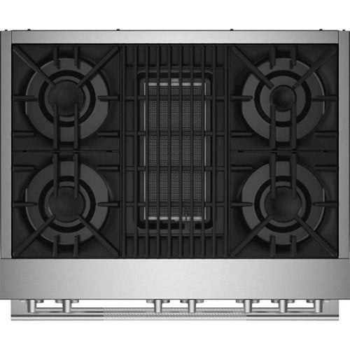 JennAir - 36 in. Wide 4 Burner RISE 5.1 Cu. Ft. Self-Cleaning Freestanding Dual Fuel Convection Range - Stainless Steel