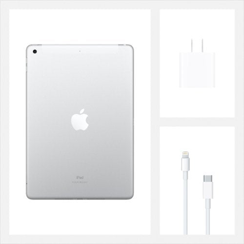 Apple - Geek Squad Certified Refurbished 10.2-Inch iPad - (8th Generation) with Wi-Fi + Cellular - 32GB (Unlocked) - Silver