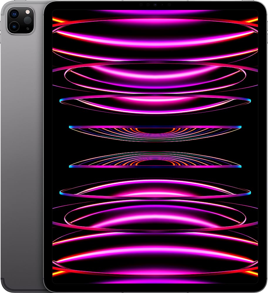 Apple - Geek Squad Certified Refurbished 12.9-Inch iPad Pro (6th Generation) M2 Wi-Fi + Cellular - 128GB - Space Gray (Unlocked)