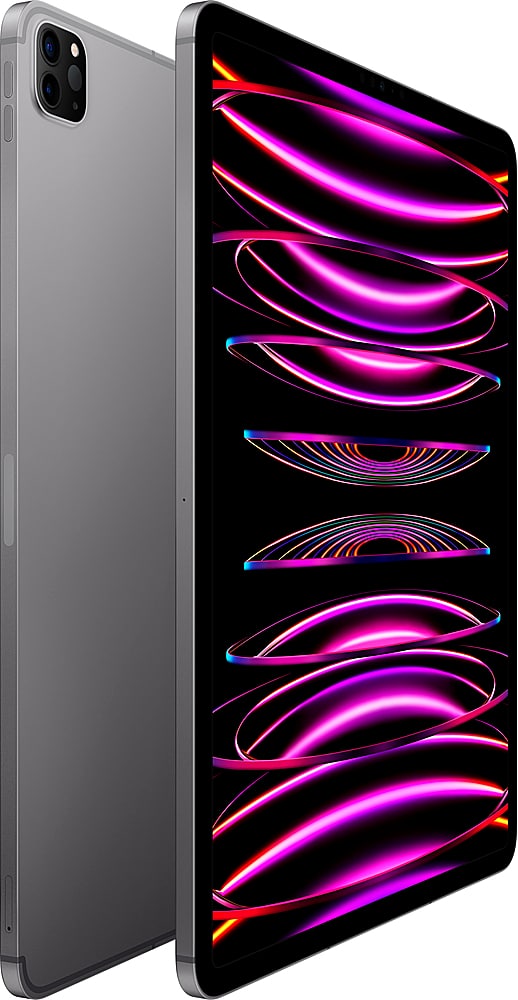 Apple - Geek Squad Certified Refurbished 12.9-Inch iPad Pro (6th Generation) M2 Wi-Fi + Cellular - 256GB - Space Gray (Unlocked)