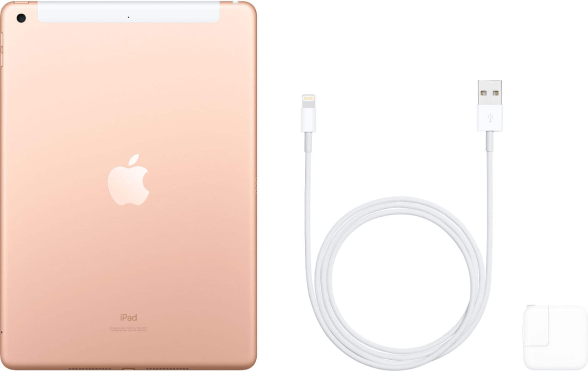 Apple - Geek Squad Certified Refurbished iPad with Wi-Fi + Cellular - 32GB (Unlocked) - Gold