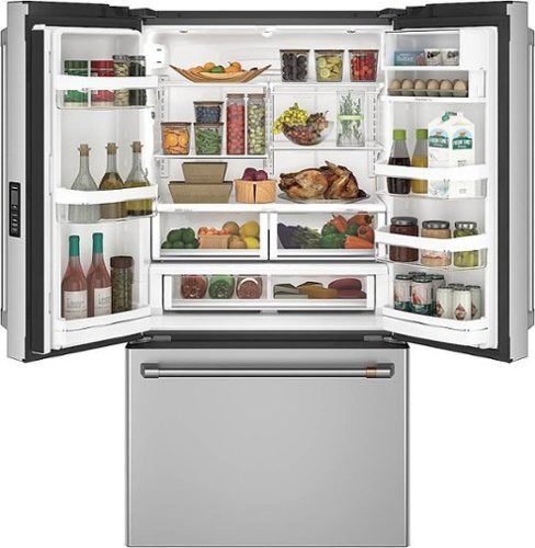 Café - 36 in. Wide 23.1 Cu. Ft. French Door Counter-Depth Smart Refrigerator with TwinChill Evaporators - Stainless Steel