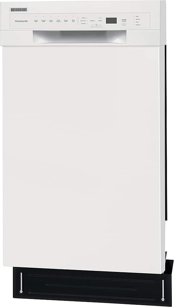 Frigidaire - 18" Compact Front Control Built-In Stainless Steel Tub Dishwasher, 52 dBA - White