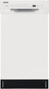 Frigidaire - 18" Compact Front Control Built-In Stainless Steel Tub Dishwasher, 52 dBA - White