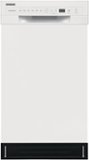 Frigidaire - 18" Compact Front Control Built-In Stainless Steel Tub Dishwasher, 52 dBA - White