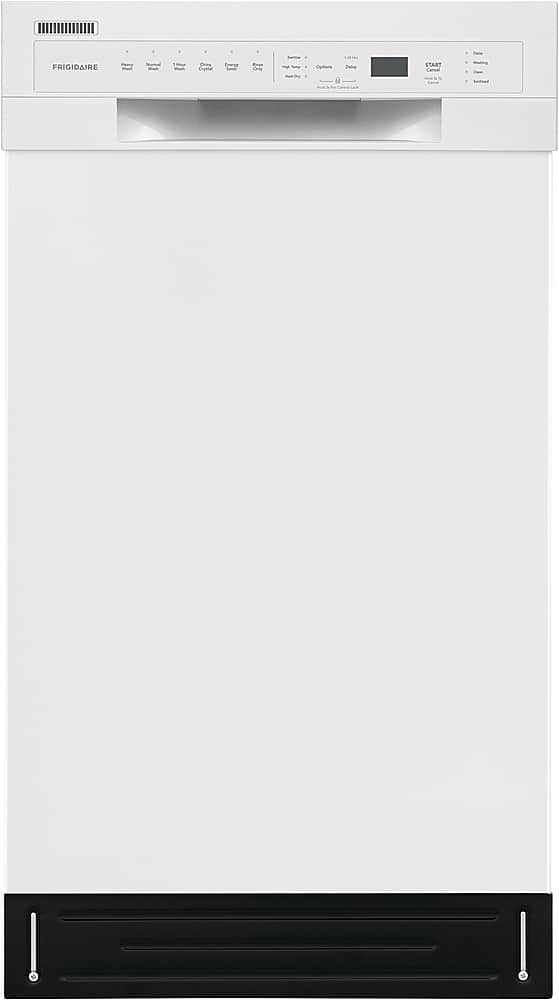 Frigidaire - 18" Compact Front Control Built-In Stainless Steel Tub Dishwasher, 52 dBA - White