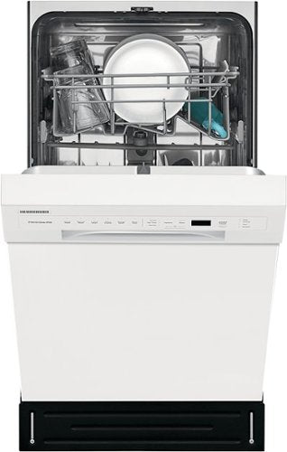 Frigidaire - 18" Compact Front Control Built-In Stainless Steel Tub Dishwasher, 52 dBA - White