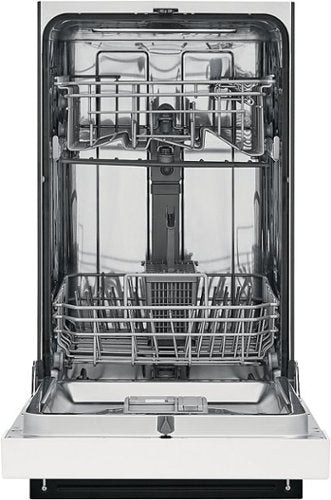 Frigidaire - 18" Compact Front Control Built-In Stainless Steel Tub Dishwasher, 52 dBA - White