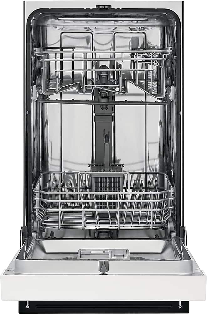Frigidaire - 18" Compact Front Control Built-In Stainless Steel Tub Dishwasher, 52 dBA - White