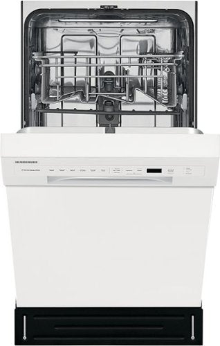 Frigidaire - 18" Compact Front Control Built-In Stainless Steel Tub Dishwasher, 52 dBA - White