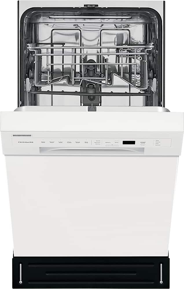 Frigidaire - 18" Compact Front Control Built-In Stainless Steel Tub Dishwasher, 52 dBA - White