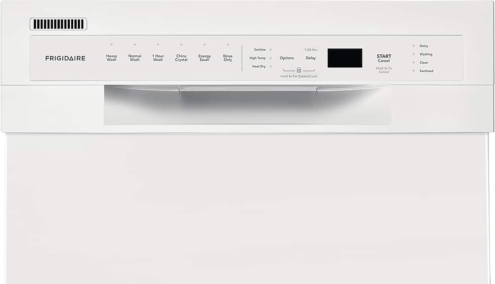 Frigidaire - 18" Compact Front Control Built-In Stainless Steel Tub Dishwasher, 52 dBA - White