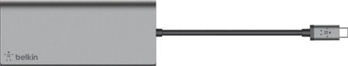 Belkin - 4-Port USB Type-C Hub with Gigabit Ethernet Adapter - Space Gray
