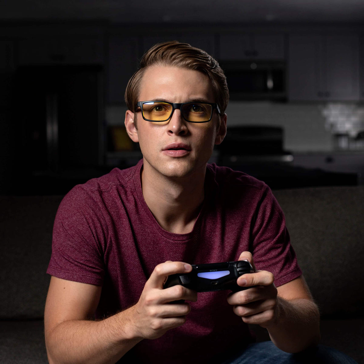 GUNNAR - Vertex Computer Glasses with Blue Light Reduction , Amber Lenses - Onyx