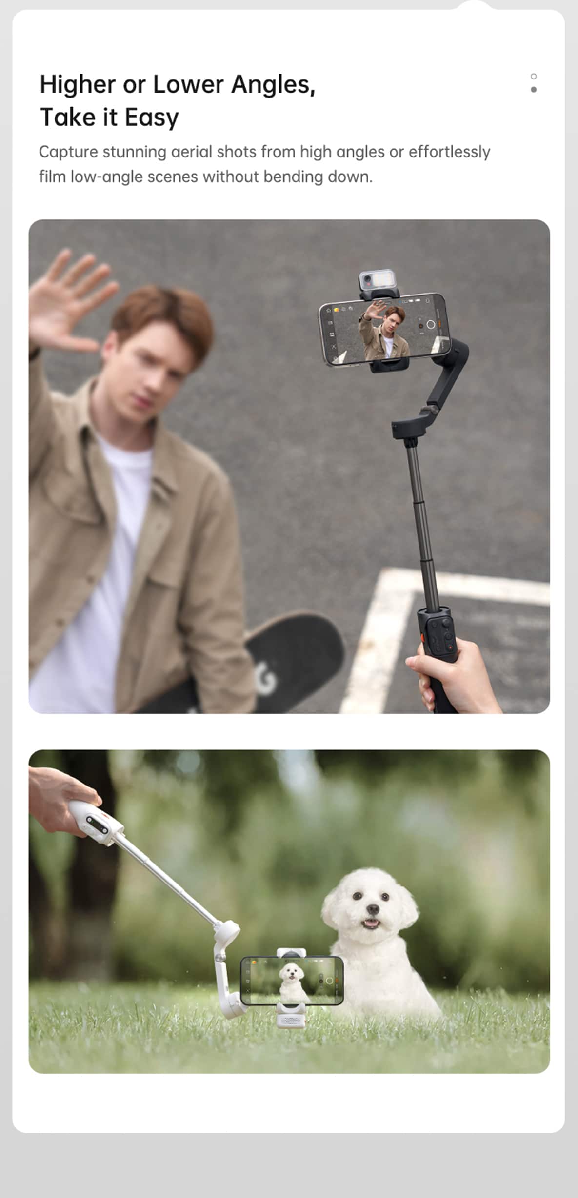 Hohem - iSteady V3 3-Axis Gimbal Stabilizer for Smartphone w/ AI Tracking, Detachable Remote, Extendable Pole, & Magnetic Light - Black