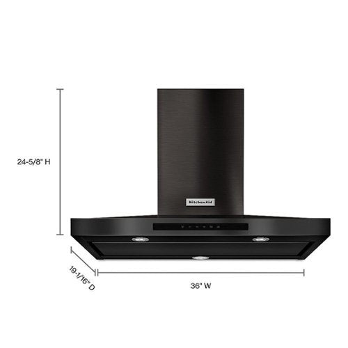 KitchenAid - 36 inches - Externally Vented - Wall Range Hood - Black Stainless Steel