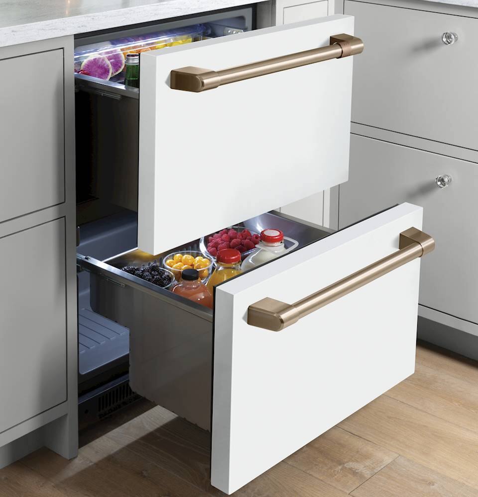 Café - 5.7 Cu. Ft. Built-In Dual-Drawer Refrigerator - Matte White