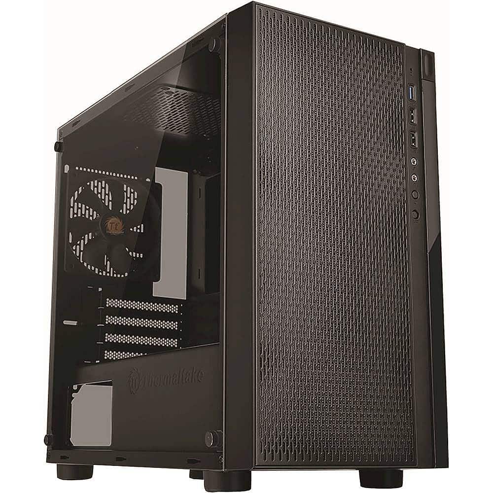 Thermaltake - Versa H18 TG Mid Tower Case - Black/Blue