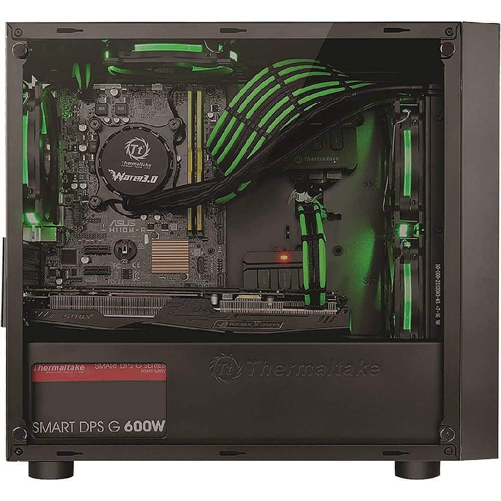 Thermaltake - Versa H18 TG Mid Tower Case - Black/Blue