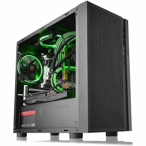 Thermaltake - Versa H18 TG Mid Tower Case - Black/Blue