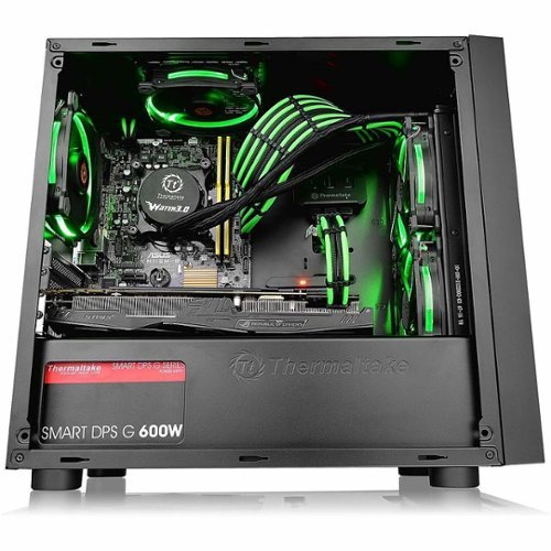 Thermaltake - Versa H18 TG Mid Tower Case - Black/Blue