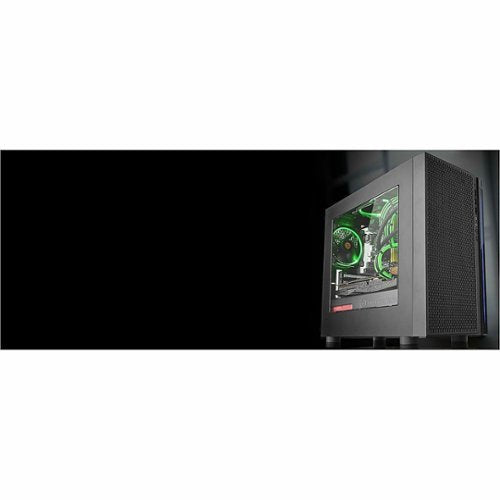 Thermaltake - Versa H18 TG Mid Tower Case - Black/Blue