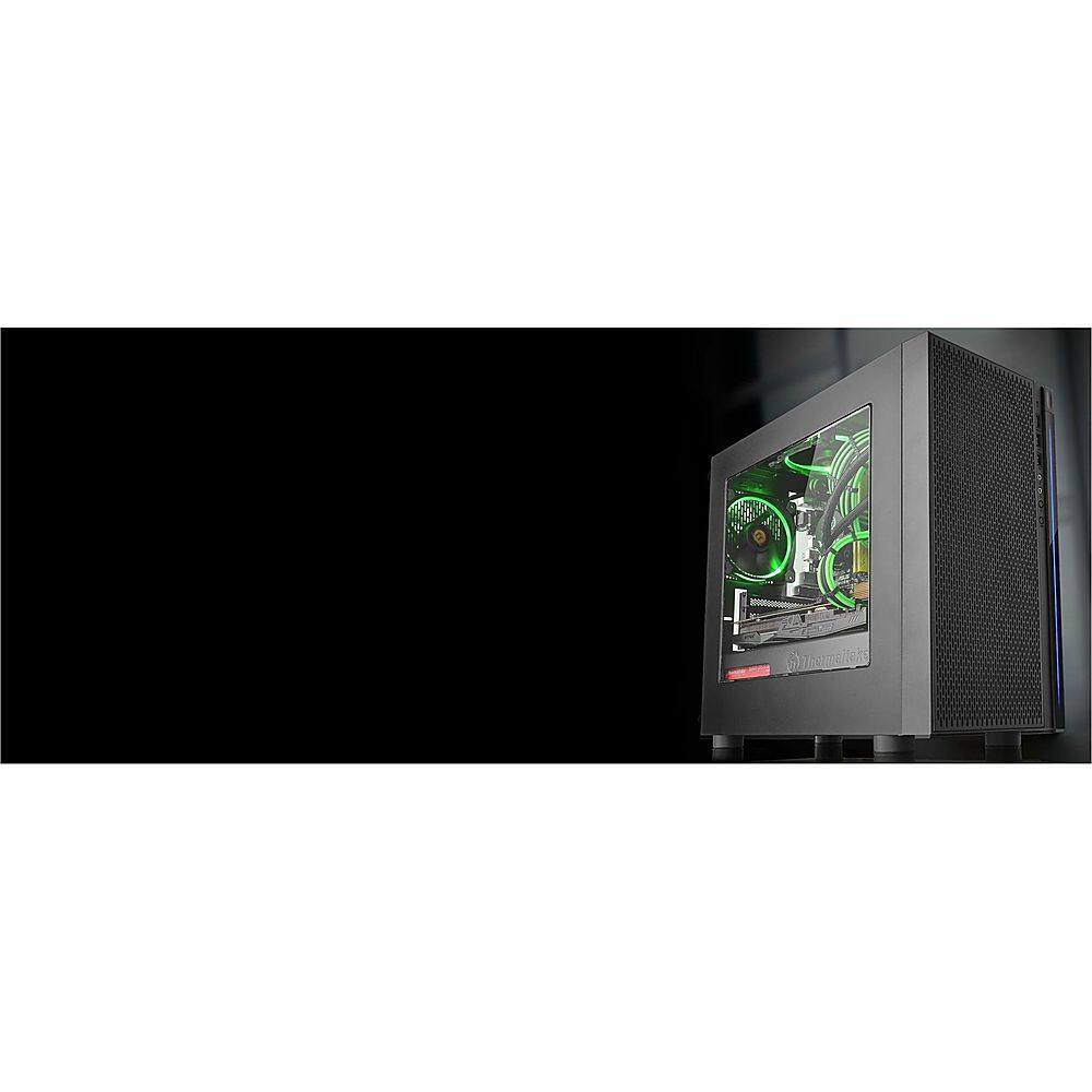 Thermaltake - Versa H18 TG Mid Tower Case - Black/Blue