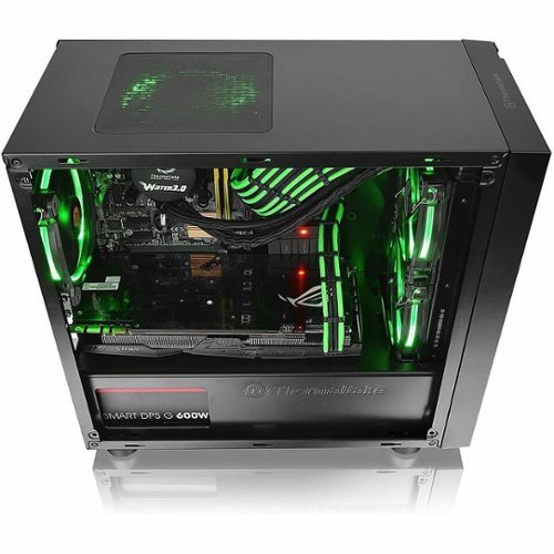 Thermaltake - Versa H18 TG Mid Tower Case - Black/Blue