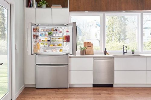Bosch - 800 Series 36 in. Wide 20.5 Cu. Ft. 4-Door French Door Bottom Freezer Counter-Depth Smart Refrigerator with VitaFresh - Stainless Steel