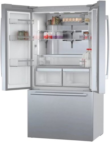 Bosch - 800 Series 36 in. Wide 21 Cu. Ft. French Door Bottom Freezer Counter-Depth Smart Refrigerator with VitaFresh - Stainless Steel