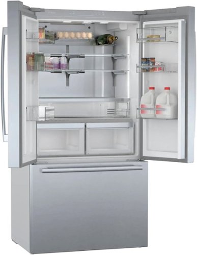Bosch - 800 Series 36 in. Wide 21 Cu. Ft. French Door Bottom Freezer Counter-Depth Smart Refrigerator with VitaFresh - Stainless Steel
