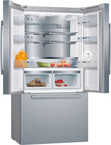 Bosch - 800 Series 36 in. Wide 21 Cu. Ft. French Door Bottom Freezer Counter-Depth Smart Refrigerator with VitaFresh - Stainless Steel