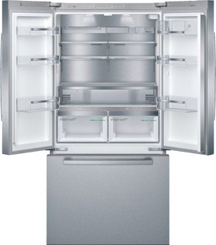 Bosch - 800 Series 36 in. Wide 21 Cu. Ft. French Door Bottom Freezer Counter-Depth Smart Refrigerator with VitaFresh - Stainless Steel