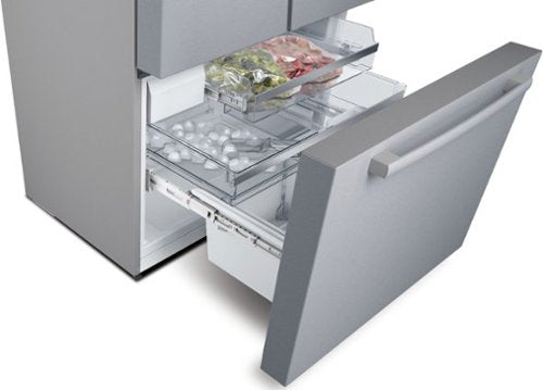 Bosch - 800 Series 36 in. Wide 21 Cu. Ft. French Door Bottom Freezer Counter-Depth Smart Refrigerator with VitaFresh - Stainless Steel
