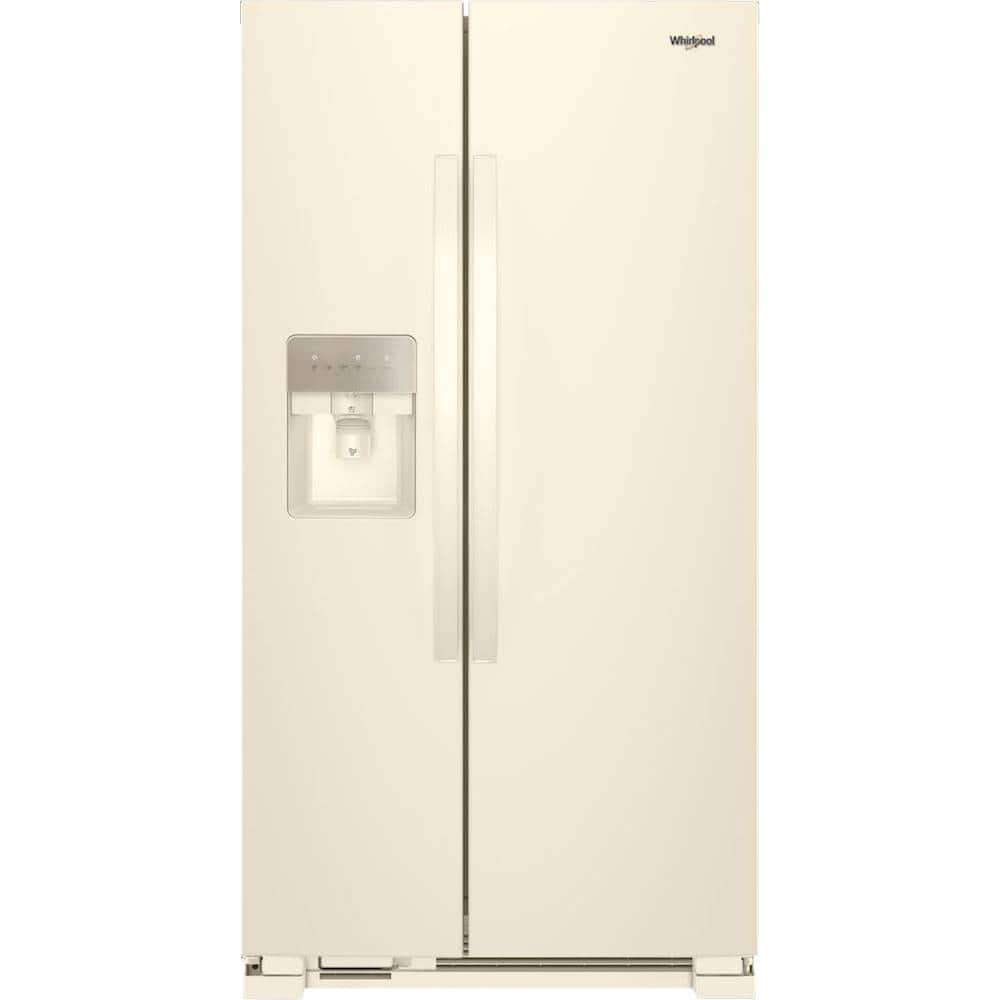 Whirlpool - 33 in. Wide 21.4 cu. ft. Side-by-Side Refrigerator - Biscuit