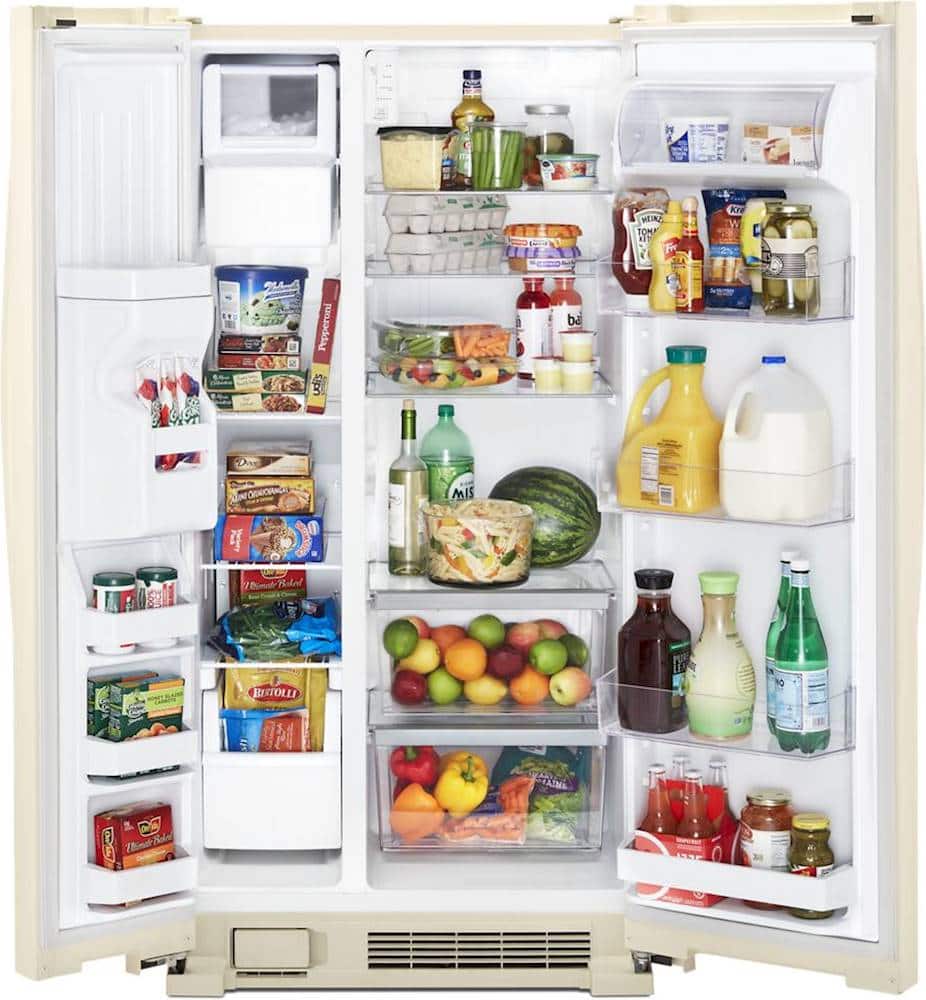 Whirlpool - 33 in. Wide 21.4 cu. ft. Side-by-Side Refrigerator - Biscuit