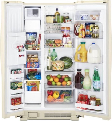 Whirlpool - 33 in. Wide 21.4 cu. ft. Side-by-Side Refrigerator - Biscuit
