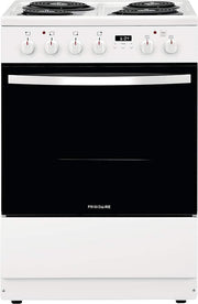Frigidaire - 24 in. Wide 4 elements 1.9 Cu. Ft. Freestanding Electric Range with Hidden Bake Element - White
