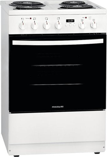 Frigidaire - 24 in. Wide 4 elements 1.9 Cu. Ft. Freestanding Electric Range with Hidden Bake Element - White