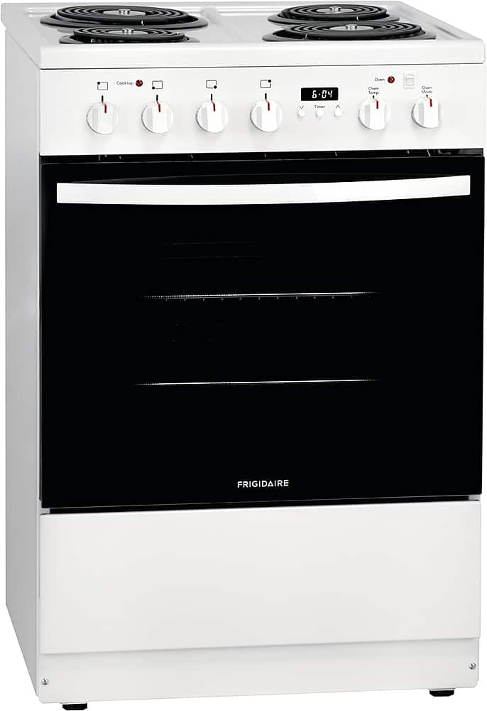 Frigidaire - 24 in. Wide 4 elements 1.9 Cu. Ft. Freestanding Electric Range with Hidden Bake Element - White