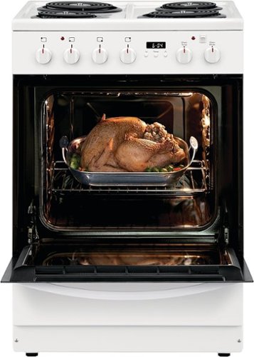 Frigidaire - 24 in. Wide 4 elements 1.9 Cu. Ft. Freestanding Electric Range with Hidden Bake Element - White