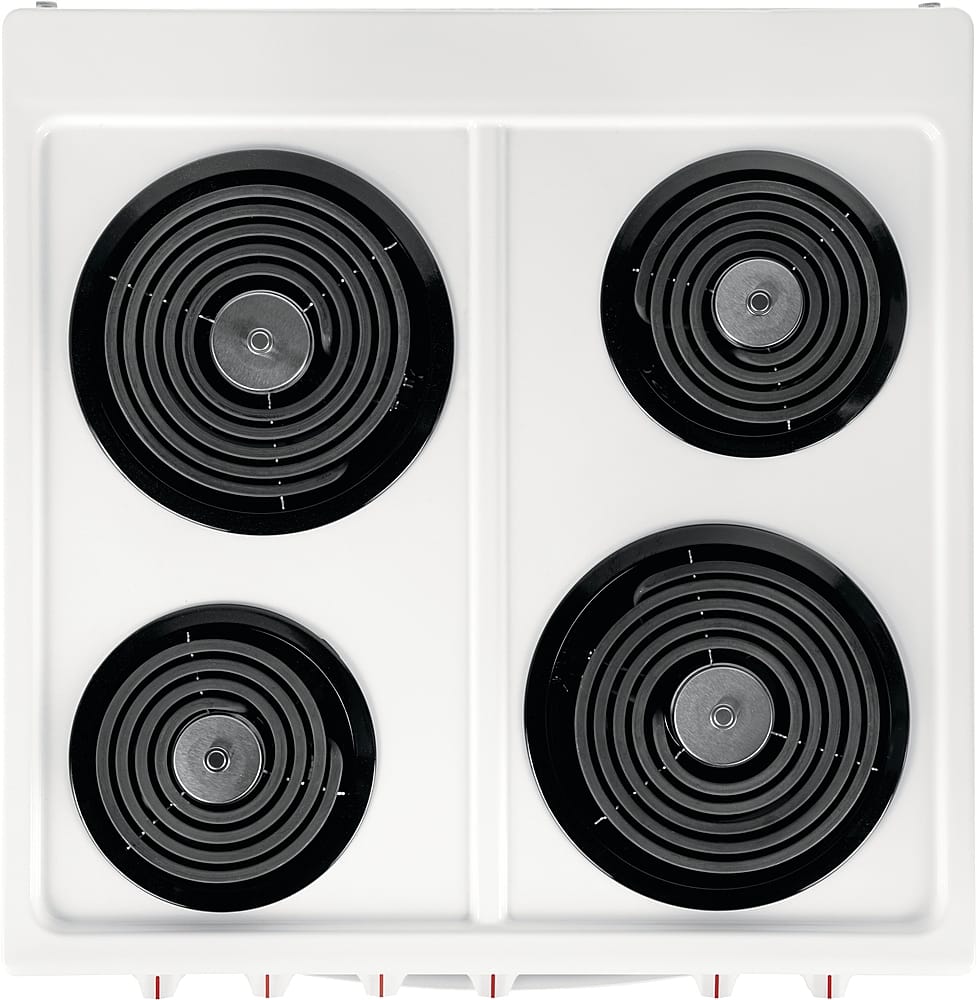 Frigidaire - 24 in. Wide 4 elements 1.9 Cu. Ft. Freestanding Electric Range with Hidden Bake Element - White