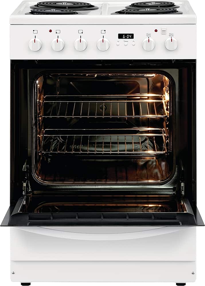 Frigidaire - 24 in. Wide 4 elements 1.9 Cu. Ft. Freestanding Electric Range with Hidden Bake Element - White