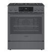 Bosch - 800 Series 30 in. Wide 4.8 Cu. Ft. Slide-In Gas Convection Range with Self-cleaning and 5 Burners - Black Stainless Steel